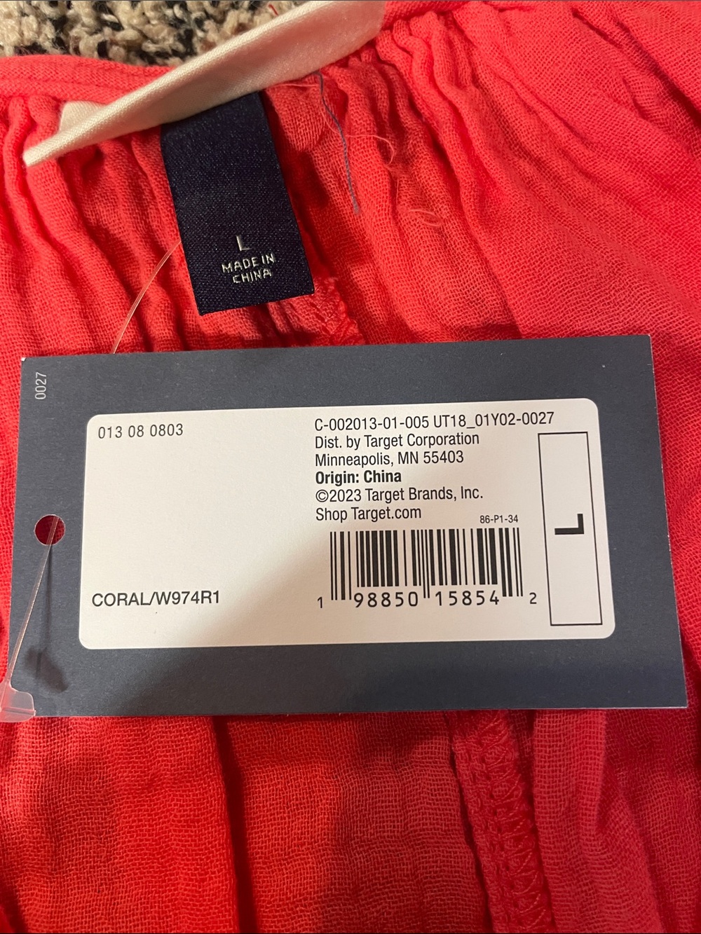 Universal Thread Sleeveless V-Neck Coral Midi Dress Braided Belt Tie Sz L NWT - Picture 9 of 9